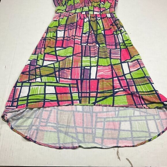 Tori Richard Fit and Flare Tank Dress Printed Sleeveless High Low Pullover SMALL - Picture 2 of 9